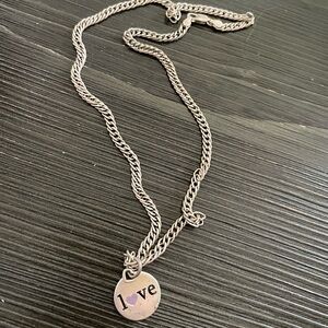 Silver 925 Love /Mom Pendant Necklace.